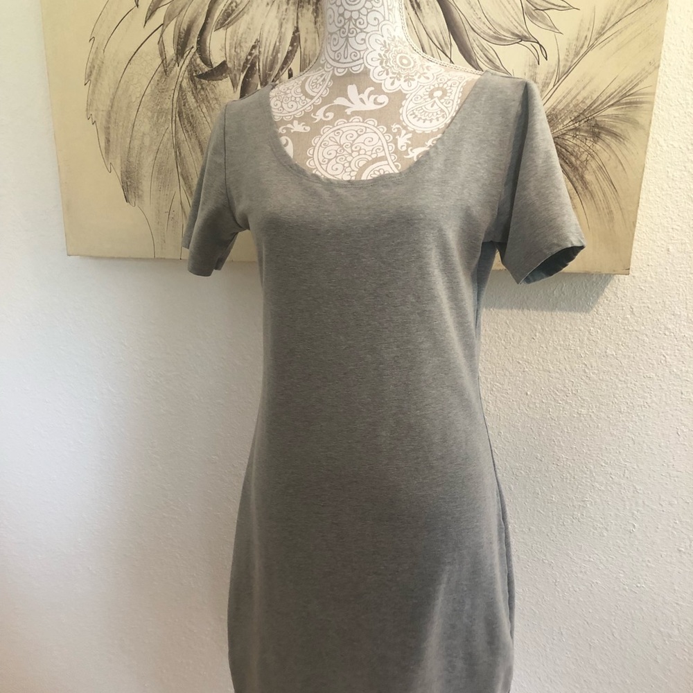 Tom’s wear cotton bodycon dress. Heather gray.